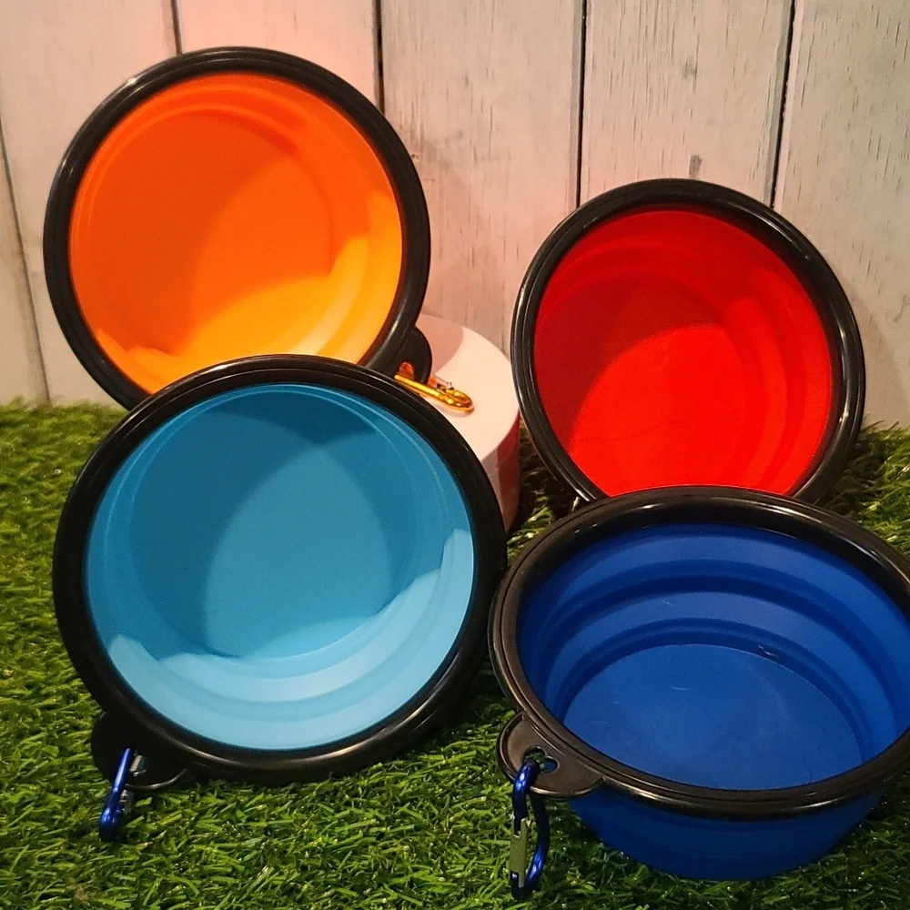 PET BOWL small travel colapsable & D hook NWT for water or food